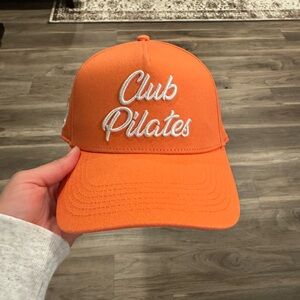 Orange and Pink Cap with Embroidered Text